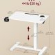 VASAGLE Oversengsbord med hjul, mobilt st�ende computerbord, 70 x 40 cm bordplade, justerbar h�jde, 2 kopholdere, telefon- og tabletplads, Cloud White ULSD600W01