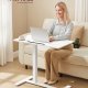 VASAGLE Oversengsbord med hjul, mobilt st�ende computerbord, 80 x 45 cm bordplade, justerbar h�jde, 2 kopholdere, telefon- og tabletplads, Cloud White ULSD601W01