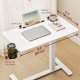 VASAGLE Oversengsbord med hjul, mobilt st�ende computerbord, 80 x 45 cm bordplade, justerbar h�jde, 2 kopholdere, telefon- og tabletplads, Cloud White ULSD601W01