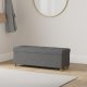SONGMICS f&ouml;rvaringspall, hopf&auml;llbar puff, fotst&ouml;d, 38 x 110 x 40 cm, kubformad gavel med f&ouml;rvaring, lastkapacitet upp till 300 kg, f&ouml;r vardagsrum, sovrum, hall, skiffergr� LSF018G11