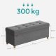 SONGMICS f&ouml;rvaringspall, hopf&auml;llbar puff, fotst&ouml;d, 38 x 110 x 40 cm, kubformad gavel med f&ouml;rvaring, lastkapacitet upp till 300 kg, f&ouml;r vardagsrum, sovrum, hall, skiffergr� LSF018G11