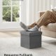 SONGMICS pall med f&ouml;rvaringsutrymme, liten hopf&auml;llbar b&auml;nk, fotpall 30 x 30 cm, f&ouml;rvaringsl�da, maxbelastning 130 kg, f&ouml;r vardagsrum, sovrum, studentrum, m&ouml;rkgr� LSF028G01