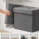 SONGMICS pall med f&ouml;rvaringsutrymme, liten hopf&auml;llbar b&auml;nk, fotpall 30 x 30 cm, f&ouml;rvaringsl�da, maxbelastning 130 kg, f&ouml;r vardagsrum, sovrum, studentrum, m&ouml;rkgr� LSF028G01