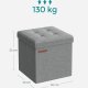 SONGMICS 30 cm b&auml;nk med f&ouml;rvaringsutrymme, hopf&auml;llbar sits, f&ouml;rvaringsl�da, fotpall, ljusgr� LSF028G02