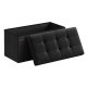SONGMICS 76 cm hopf&auml;llbar f&ouml;rvaringsb&auml;nk med fotpall, fotpall, f&ouml;rvaringsl�da, belastning 300 kg, f&ouml;r vardagsrum, hall, bl&auml;cksvart ULSF047B01