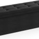 SONGMICS pall med f&ouml;rvaringsutrymme, LSF077B01, hopf&auml;llbar b&auml;nk, 38 x 110 x 38 cm fotpall, f&ouml;rvaringsl�da, maxbelastning 300 kg, f&ouml;r vardagsrum, sovrum, hall, bl&auml;cksvart