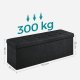 SONGMICS pall med f&ouml;rvaringsutrymme, LSF077B01, hopf&auml;llbar b&auml;nk, 38 x 110 x 38 cm fotpall, f&ouml;rvaringsl�da, maxbelastning 300 kg, f&ouml;r vardagsrum, sovrum, hall, bl&auml;cksvart