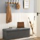 SONGMICS F&ouml;rvaringspuff, Hopf&auml;llbar F&ouml;rvaringsl�da, 110 x 38 x 38 cm, Fotpall i Konstduk, H�ller upp till 300 kg, Sovrum Vardagsrum Hall, M&ouml;rkgr� LSF077G04