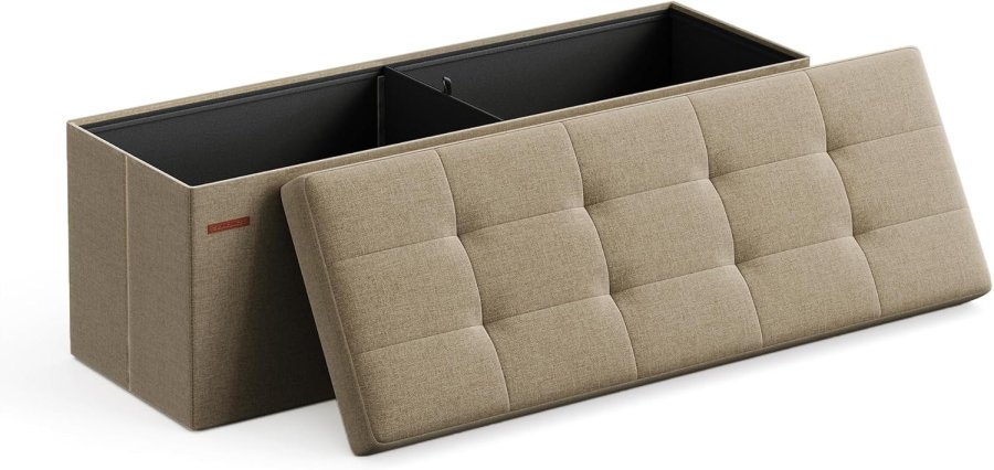 SONGMICS MAZIE Collection - 104 cm hopf&auml;llbar f&ouml;rvaringsb&auml;nk, fotst&ouml;d f&ouml;r fotpall, s&auml;ngb&auml;nk, f&ouml;rvaringsbyr�, belastning 300 kg, f&ouml;r vardagsrum, sovrum, hall, kamelbrun ULSF077R01
