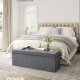 SONGMICS F&ouml;rvaringspuff, Hopf&auml;llbar sammetsb&auml;nk med f&ouml;rvaring, Fotpall, 35 x 113 x 35 cm, Skiffergr� ULSF277G01