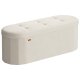 SONGMICS LSF297LH01 F&ouml;rvaringspuff, F&ouml;rvaringsl�da, Hopf&auml;llbart fotst&ouml;d, Enkel montering, F&ouml;r vardagsrum, hall och sovrum, Sammet, Kapacitet 110 l, 38 x 110 x 38 cm, Kr&auml;mvit