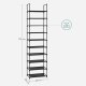 SONGMICS 10-etagers skohylde, skostativ, pladsbesparende skoopbevaring, 45 x 28 x 173 cm, metalramme, hylder af ikke-v�vet stof, til entr&eacute;, sovev�relse, sort LSH010B02