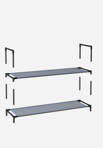 SONGMICS 10-etagers skohylde, skostativ, pladsbesparende skoopbevaring, 45 x 28 x 173 cm, metalramme, hylder af ikke-v�vet stof, til entr&eacute;, sovev�relse, gr� LSH010G01