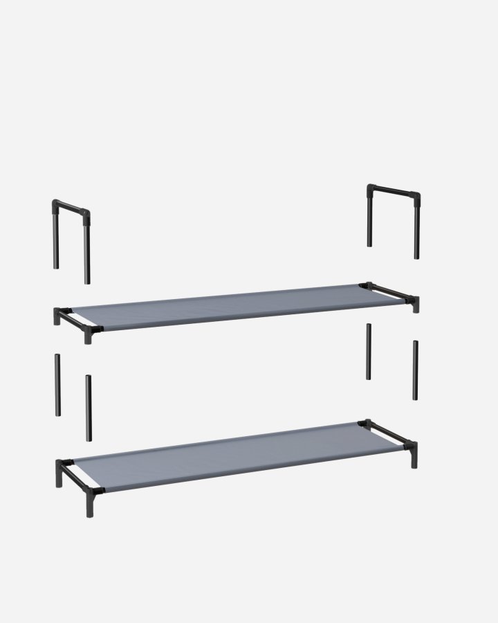 SONGMICS 10-etagers skohylde, skostativ, pladsbesparende skoopbevaring, 45 x 28 x 173 cm, metalramme, hylder af ikke-v�vet stof, til entr&eacute;, sovev�relse, gr� LSH010G01