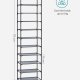 SONGMICS 10-etagers skohylde, skostativ, pladsbesparende skoopbevaring, 45 x 28 x 173 cm, metalramme, hylder af ikke-v�vet stof, til entr&eacute;, sovev�relse, gr� LSH010G01