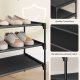 SONGMICS Skoreol, 3-lags skoopbevaring, pladsbesparende, entr&eacute;, metalramme, hylder af ikke-v�vet stof, bl�ksort ULSH023BH01