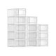 SONGMICS sko�sker, pakke med 12 stabelbare skoopbevaringsarrang�rer, foldbare og alsidige til sneakers, passer op til UK-st�rrelse 10,5, transparent og hvid LSP12SWT