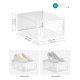 SONGMICS sko�sker, pakke med 12 stabelbare skoopbevaringsarrang�rer, foldbare og alsidige til sneakers, passer op til UK-st�rrelse 10,5, transparent og hvid LSP12SWT