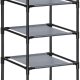 SONGMICS 10-etagers skohylde, skostativ, pladsbesparende skoopbevaring, 33 x 33 x 173 cm, metalramme, hylder af ikke-v�vet stof, til entr&eacute;, sovev�relse, gr� LSR110G01