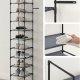 SONGMICS 10-etagers skohylde, skostativ, pladsbesparende skoopbevaring, 33 x 33 x 173 cm, metalramme, hylder af ikke-v�vet stof, til entr&eacute;, sovev�relse, gr� LSR110G01