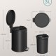 SONGMICS Pedalk&auml;rl f&ouml;r badrummet, 3 l st�lk&auml;rl med mjukst&auml;ngande lock, innerk&auml;rl, f&ouml;r avfall, sovrum, bl&auml;cksvart LTB013BZ01