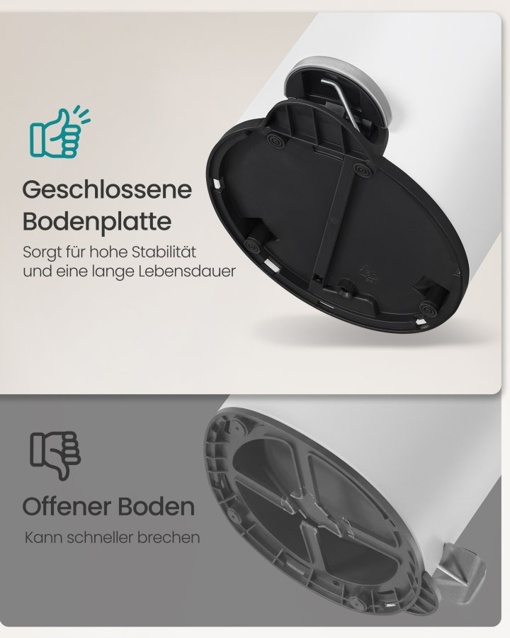 SONGMICS Pedalk&auml;rl f&ouml;r badrum, 3 l st�lk&auml;rl med mjukst&auml;ngande lock, innerk&auml;rl, f&ouml;r avfall, sovrum, Cloud White LTB013WZ01