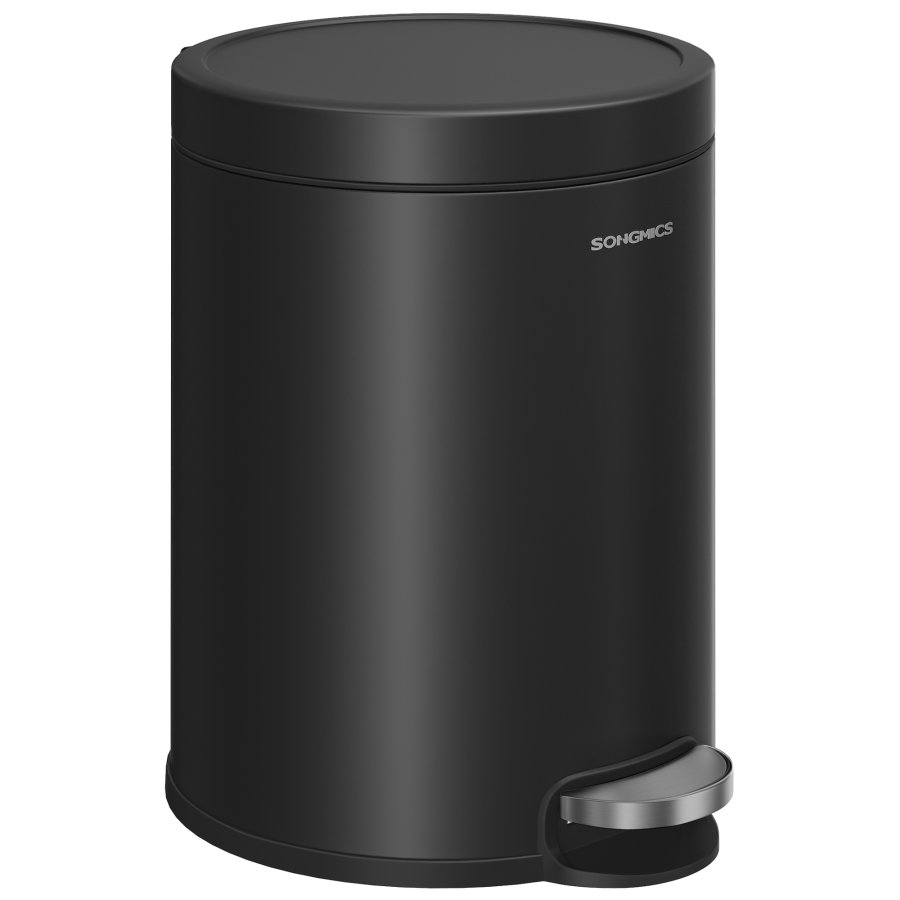 SONGMICS Pedalk&auml;rl f&ouml;r badrummet, 6 l st�lk&auml;rl med mjukst&auml;ngande lock, innerk&auml;rl, f&ouml;r avfall, sovrum, bl&auml;cksvart LTB016BZ02