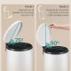 SONGMICS LTB021WZ01 Rund papperskorg med 15 p�sar, metallpedal, avtagbar innerbeh�llare i plast, handtag, vadderad st&auml;ngning, st�l, 20 l, Cloud White