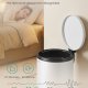 SONGMICS LTB021WZ01 Rund papperskorg med 15 p�sar, metallpedal, avtagbar innerbeh�llare i plast, handtag, vadderad st&auml;ngning, st�l, 20 l, Cloud White