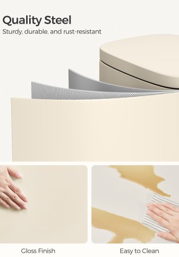 30L k&ouml;ksavfallsbeh�llare med mjukst&auml;ngande lock och innerbeh�llare, sandbeige