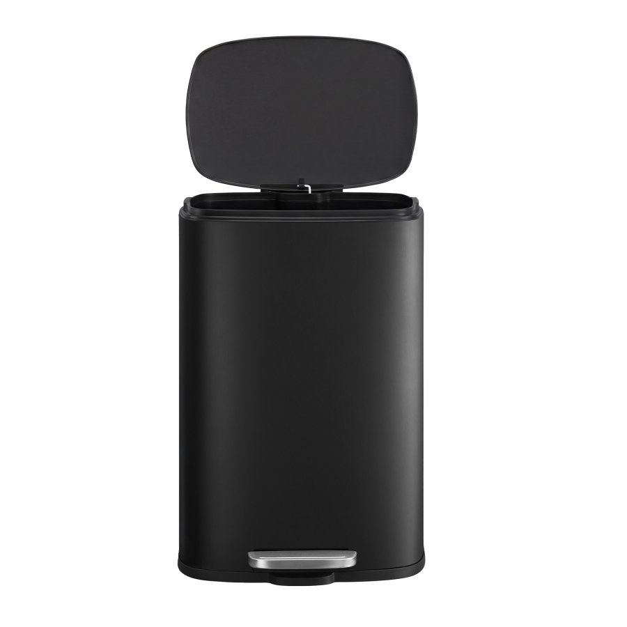 Songmics LTB050B02 50 liters k&ouml;ksavfallsbeh�llare med mjukst&auml;ngning och pedal, innerbeh�llare i st�l, svart