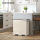 SONGMICS Dubbelfackig 2 x 30 L papperskorg med 2 avfallsp�sar, fotpedaler i metall, 15 innerbeh�llare i plast, lock, handtag, mjukst&auml;ngande, luftt&auml;t, kr&auml;mf&auml;rgad, LTB060A01