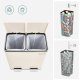 SONGMICS Dubbelfackig 2 x 30 L papperskorg med 2 avfallsp�sar, fotpedaler i metall, 15 innerbeh�llare i plast, lock, handtag, mjukst&auml;ngande, luftt&auml;t, kr&auml;mf&auml;rgad, LTB060A01