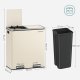 SONGMICS Dubbelfackig 2 x 30 L papperskorg med 2 avfallsp�sar, fotpedaler i metall, 15 innerbeh�llare i plast, lock, handtag, mjukst&auml;ngande, luftt&auml;t, kr&auml;mf&auml;rgad, LTB060A01