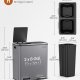 SONGMICS dubbel soptunna, 2 x 30 l metall�tervinningsk&auml;rl med 15 sopp�sar, 2 fack, med lock, pedaler, innerbeh�llare i plast, mjukst&auml;ngning, skiffergr� LTB060G01