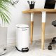 SONGMICS Slim papperskorg, 10L pedalk&auml;rl, st�l, uttagbar innerhink, l�ngsamt st&auml;ngande, f&ouml;r tr�nga utrymmen, vit LTB10WT