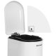 SONGMICS Slim papperskorg, 10L pedalk&auml;rl, st�l, uttagbar innerhink, l�ngsamt st&auml;ngande, f&ouml;r tr�nga utrymmen, vit LTB10WT