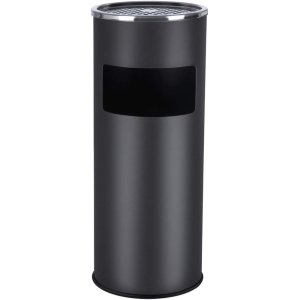 SONGMICS St�ende askfat f&ouml;r cigarett utomhusbruk rostfritt st�l svart 60,5 x 24,5 cm LTB17C