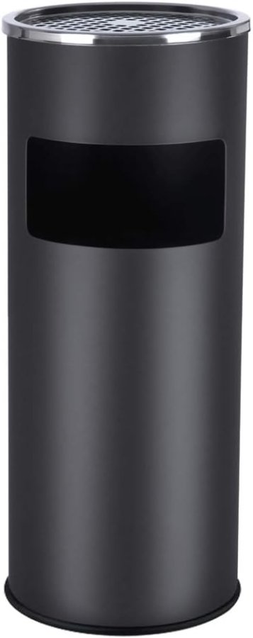 SONGMICS St�ende askfat f&ouml;r cigarett utomhusbruk rostfritt st�l svart 60,5 x 24,5 cm LTB17C