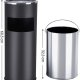 SONGMICS St�ende askfat f&ouml;r cigarett utomhusbruk rostfritt st�l svart 60,5 x 24,5 cm LTB17C