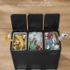 SONGMICS 3 x 18 l k&ouml;ksavfallsbeh�llare, 2-facks �tervinningsbeh�llare med 15 sops&auml;ckar, uttagbara innerbeh�llare, lock, handtag, mjukst&auml;ngning, st�l, svart LTB254BZ02