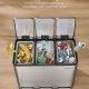 SONGMICS 3 x 4,8 gallon (3 x 18 l) k&ouml;ksavfallsbeh�llare, 2-facks �tervinningsbeh�llare med 15 sops&auml;ckar, l&ouml;stagbara innerbeh�llare, lock, handtag, mjukst&auml;ngning, rostfritt st�l, silver LTB254EZ01