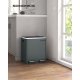 SONGMICS K&ouml;kssoptunna, 2 x 15 l st�lavfallsbeh�llare, v�ningsbeh�llare med innerhinkar och handtag, mjukst&auml;ngning, luktt&auml;tning, antracitgr� LTB30GS