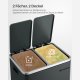 SONGMICS K&ouml;kssoptunna, 2 x 15 l st�lavfallsbeh�llare, v�ningsbeh�llare med innerhinkar och handtag, mjukst&auml;ngning, luktt&auml;tning, antracitgr� LTB30GS