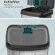 SONGMICS K&ouml;kssoptunna, 18-gallons soptunna i rostfritt st�l, med &ouml;ppet lock och pedal, mjukst&auml;ngande, h&ouml;g, stor och platsbesparande, silver och svart LTB520E68