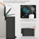 SONGMICS K&ouml;ksavfallsk&auml;rl, 40 liter (10,5 gallon), Stor Stegbeh�llare med lock, St�l, Mjukst&auml;ngning, 15 Innerp�sar, Svart LTB540B4002