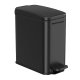 SONGMICS Badrumspapperskorg, 1,3 gallon liten papperskorg med lock, smal f&ouml;r sm� utrymmen, papperskorg i rostfritt st�l, mjukst&auml;ngande, svart ULTB560B05