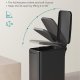 SONGMICS Badrumspapperskorg, 1,3 gallon liten papperskorg med lock, smal f&ouml;r sm� utrymmen, papperskorg i rostfritt st�l, mjukst&auml;ngande, svart ULTB560B05