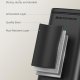 SONGMICS Badrumspapperskorg, 1,3 gallon liten papperskorg med lock, smal f&ouml;r sm� utrymmen, papperskorg i rostfritt st�l, mjukst&auml;ngande, svart ULTB560B05