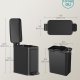 SONGMICS Badrumspapperskorg, 1,3 gallon liten papperskorg med lock, smal f&ouml;r sm� utrymmen, papperskorg i rostfritt st�l, mjukst&auml;ngande, svart ULTB560B05